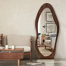 Minimalist Wooden Floor Mirror With