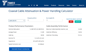 Coax Cable Attenuation And Power Handling Online Calculator