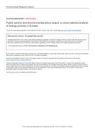 public opinion and environmental policy