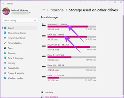 total storage of windows laptop or pc