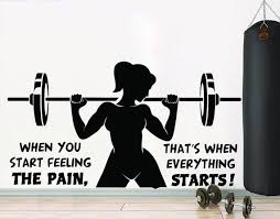 Girl Gym Wall Decal Fitness Quotes