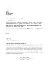 Collection Letter Requesting Contact And Proposal Template