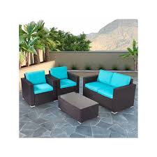 4 Pcs Outdoor Patio Rattan Sofa Set