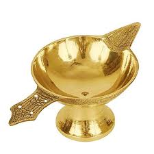 handmade indian brass oil lamp 3 5 x 1