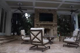 Outdoor Fireplace With Tv Mount