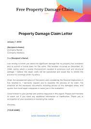 property damage claim letter template
