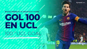 A Historic Goal By Lionel Messi To Score His 100th Champions League Goal