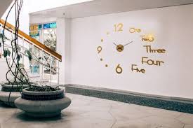 Golden Acrylic Diy Wall Clock With 3d