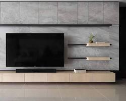 Image of دکور تلویزیون با گچ و طرح‌های هندسی