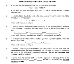 tangent lines using descartes method1