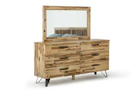 Vig Furniture Modrest Sala Modern Light Wood Dresser Mirror Set Modish Store