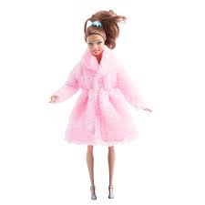 Thời trang Màu Hồng Mùa Đông Lông Coat Đối Với Barbie Búp Bê Quần Áo Dài  Dress outfit Coat Cho 1/6 Phụ Kiện Búp Bê BJD|for barbie|for barbie  dollclothes for barbie dolls -