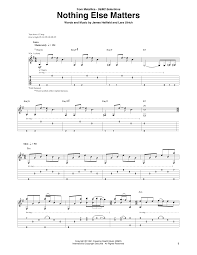 Show chords youtube clip hide all tabs go to top. Nothing Else Matters Sheet Music Metallica Guitar Tab