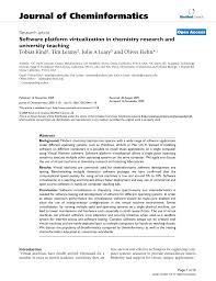 Pdf Software Platform Virtualization In Chemistry Research