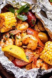 Shrimp Boil Packets In Oven gambar png