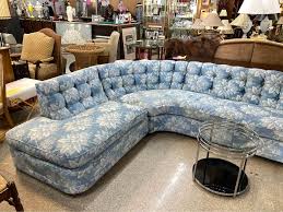 Curved Blue Sectional Sofa Got Legs