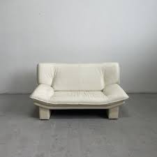 White Leatherete Loveseat Sofa