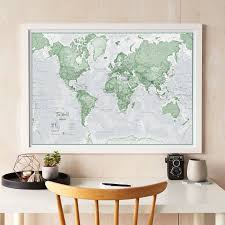 The World Is Art Wall Map Green