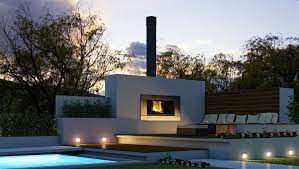 Modern Outdoor Wood Gas Fireplaces