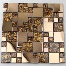 gold glass mosaic tile backsplash