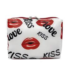theme lips pattern cosmetic bag