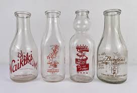 Collection Of Antique Milk Bottles
