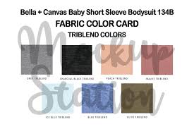 Color Chart For Bella Canvas 134b Baby Bodysuit Mockup