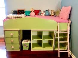 pink green fl twin loft bed