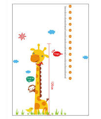 Kids Height Chart Wall Sticker Home Decor Cartoon Giraffe Height Ruler