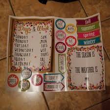 Confetti Days Of Week Weather Charts Nwt