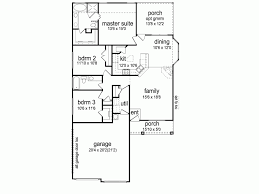 Three bedrooms, two full baths and an open familyroom, dining area with window seat and kitchen. House Plan Three Bedroom Craftsman Under Square House Plans 3511