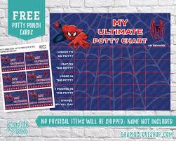 Digital Marvel Ultimate Spiderman Potty Training Chart Free Punch Cards High Res Jpg Files Instant Download Not Editable Ready To Print