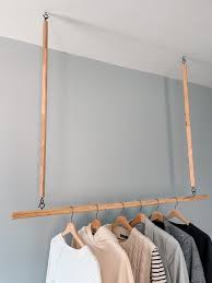 Hanging Wood Clothes Rack Ceiling