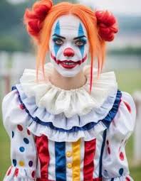 scary clown costume female face