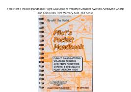 Free Pilot S Pocket Handbook Flight Calculations Weather