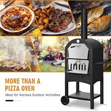 portable outdoor pizza oven with pizza