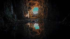 cave wallpaper 4k tunnel reflection