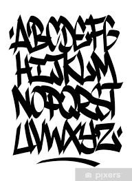 graffiti font alphabet vector