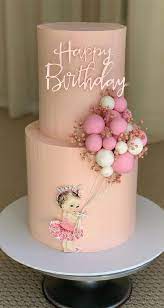 Balloon Theme Cake Baby Girl Birthday Cake Baby Birthday Cakes 1st  gambar png