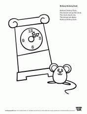 100% free nursery rhymes coloring pages. Hickory Dickory Dock Coloring Page Coloring Home