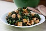 baked tofu and spinach
