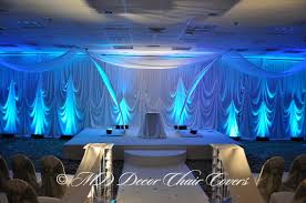 Ivory Backdrop With Blue Led Up Lights Md Decor Party Rentals