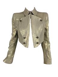 Get the best gold crop jacket on alibaba.com to upgrade your wardrobe. Alexander Mcqueen Gold Linen Cropped Military Jacket Palm Beach Vintage