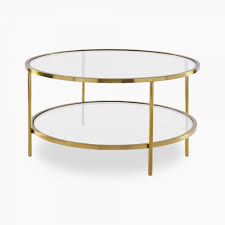 Laila Round Coffee Glass Table Brass