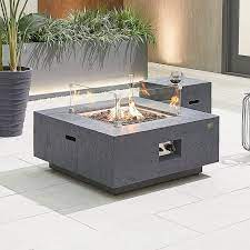 Gas Firepit Coffee Table With Wind Guard