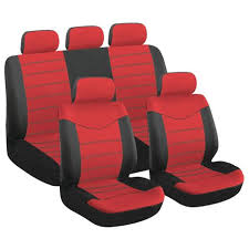 Car Seat Cover 9pc Red X Type