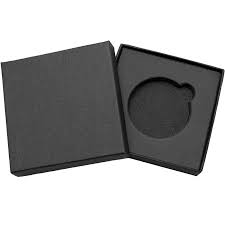 embossed black linen gift box for