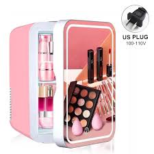 portable 8l makeup fridge with led