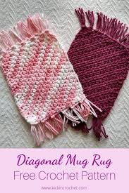 diagonal mug rug pattern free crochet