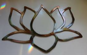 Garden Lotus Flower Copper Plated Metal